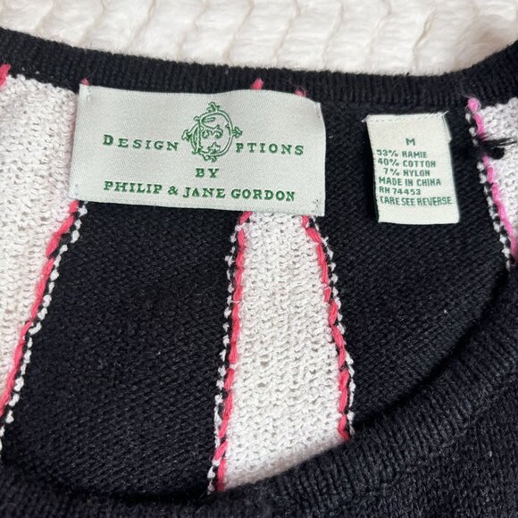 Vintage Design Options by Philip & Jane Gordon Women's Abstract Striped Cardigan - Picture 6 of 9